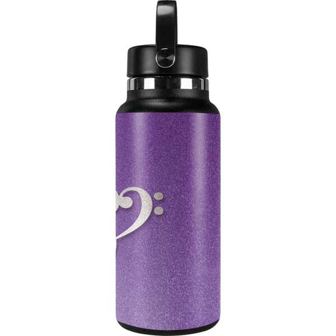 Purple Glitter Musical Heart Hydro Flask 32oz Wide Mouth Skin